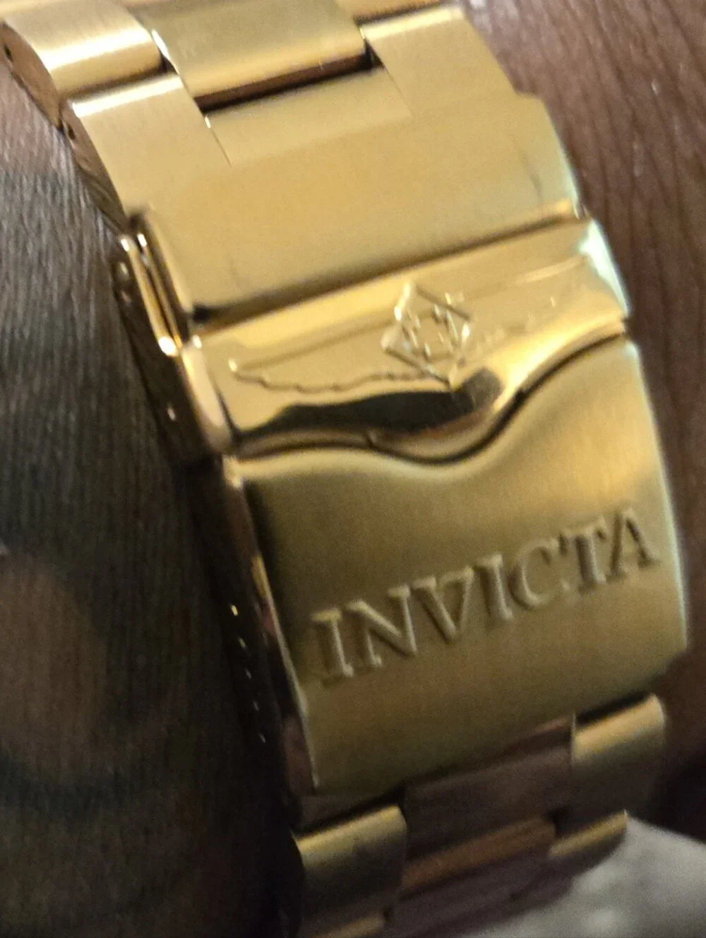 Invicta Gold Watch with Mint Green Cage Overlay